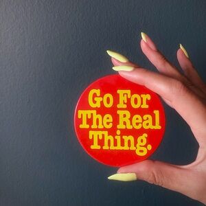 Vintage Collectible Coca Cola Pinback Button / Vintage Typography